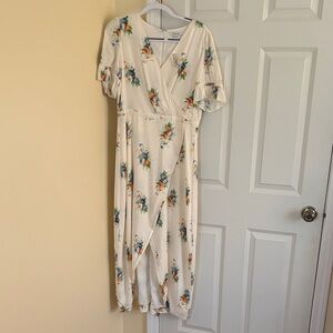 Madewell Cream Floral Maxi Dress